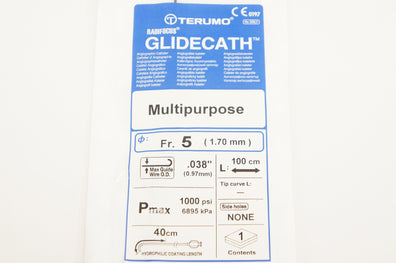 Terumo XW35110A GLIDECATH Multipurpose Angiographic Cath. 5Frx .038inchx100cm(x)